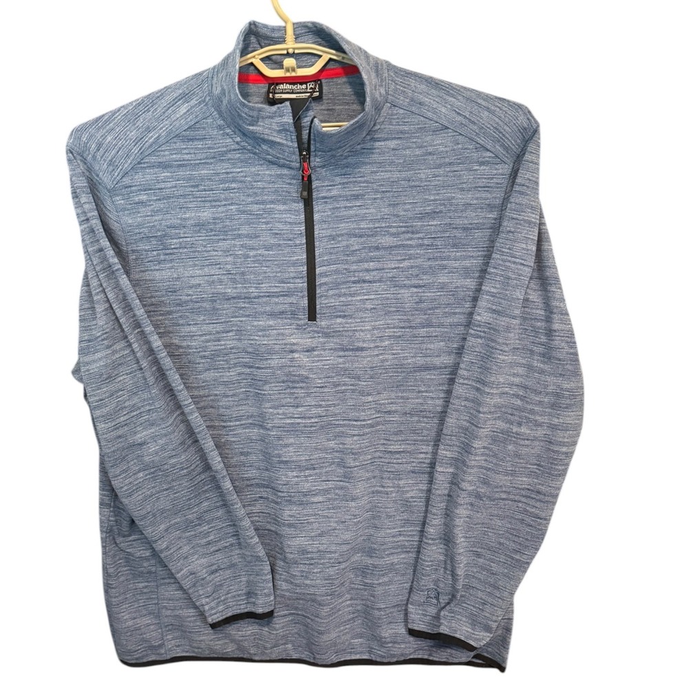 Avalanche Outdoor Supply Mens Blue Space Dye Quarter Zip Pullover XXL Outdoor